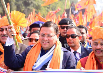 ‘राम राज्य शोभायात्रा’ में शामिल हुए सीएम