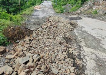 लगातार नीचे की ओर धंस रहा केदारनाथ हाईवे का रुद्रप्रयाग-जवाड़ी बाईपास