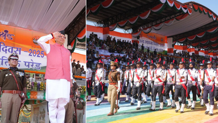 रैतिक परेड में पुलिस फोर्स ने ताकत और अनुशासन दिखाया