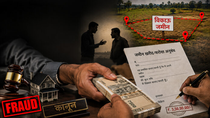जमीन खरीद-फरोख्त में लाखों की धोखाधड़ी